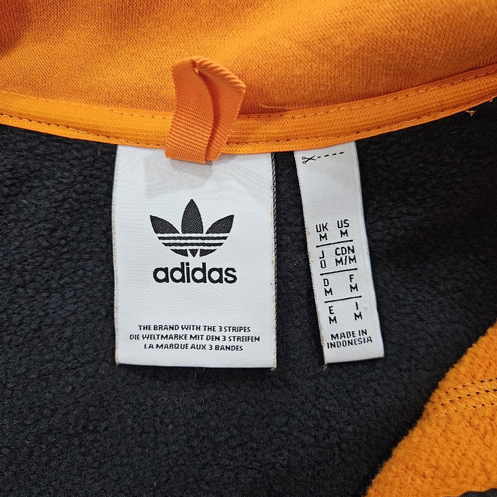 adidas Originals Adventure Half Zip Fleece in Orange & Black Men’s Size M - Picture 4 of 4